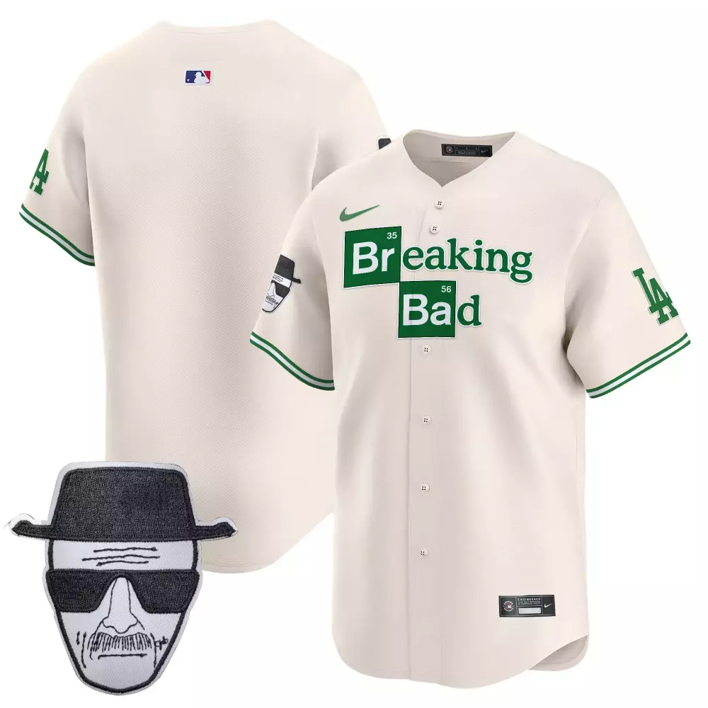 Heisenberg 56 Los Angeles Dodgers Jersey Cream Breaking Bad Hat 2024 Men Alternate