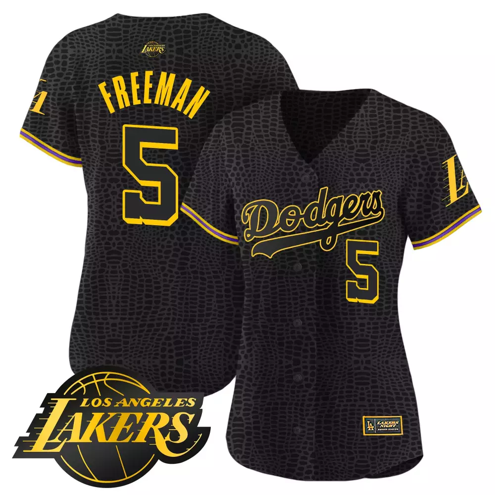 Freddie Freeman 5 Jersey Black City Connect Los Angeles Lakers 2023 Men Custom Design