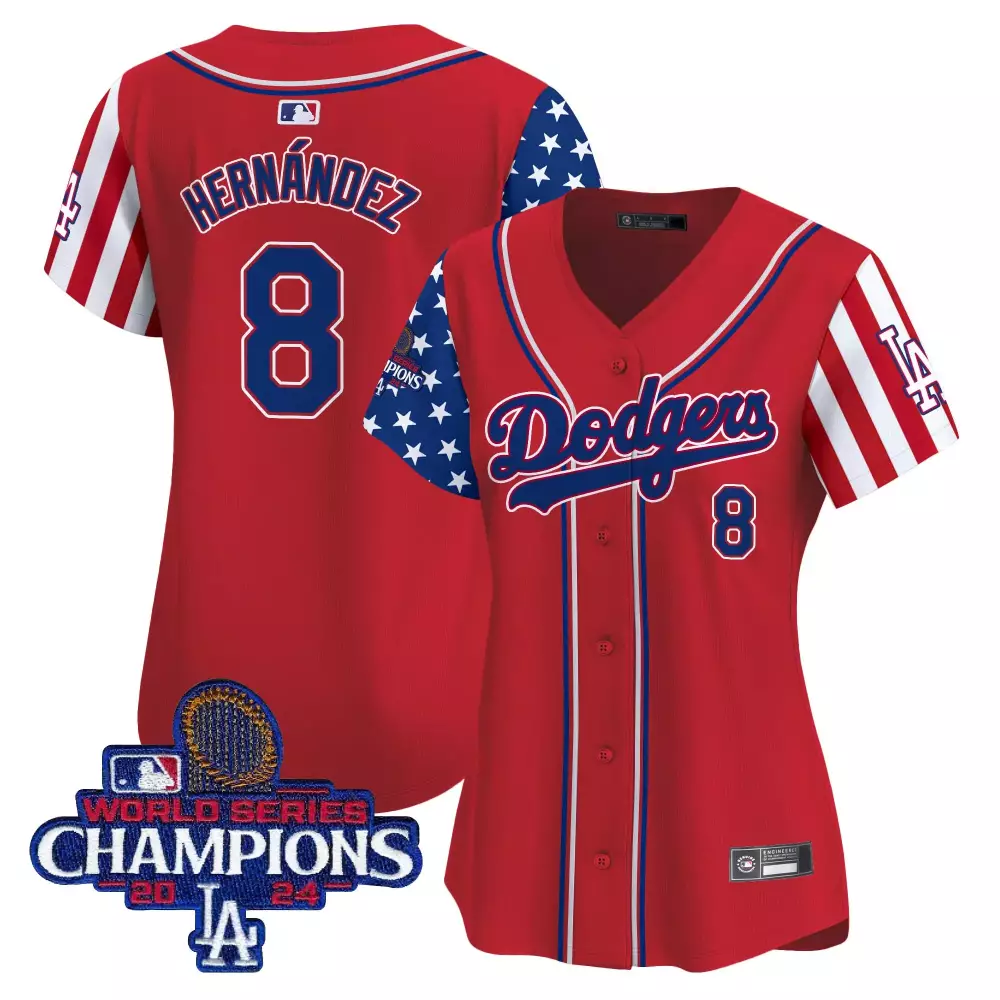 Teoscar Hernandez 8 Dodgers Jersey Red World Series Champions 2024 Men Blue White