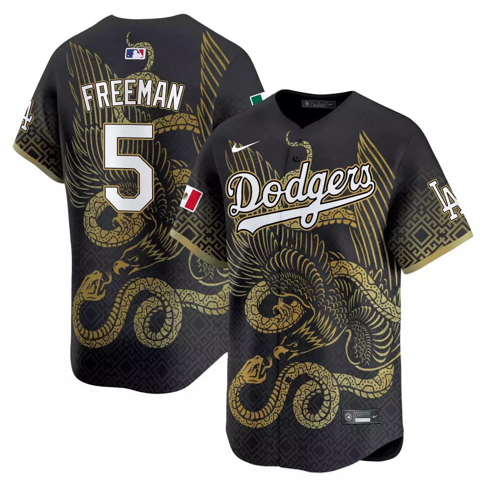 Freddie Freeman 5 Dodgers Jersey Black Mexican Heritage Men Los Angeles Inverted