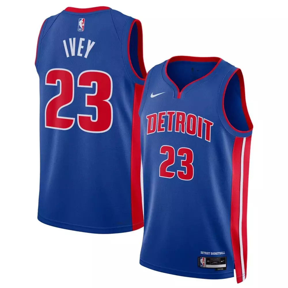 Jaden Ivey 23 Detroit Pistons Jersey Blue Men Red White Unisex Swingman Icon