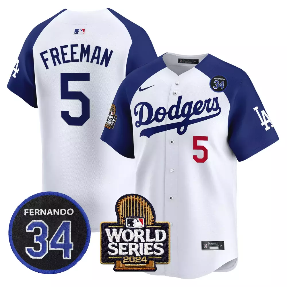 Freddie Freeman 5 Dodgers Jersey White World Series 2024 Fernando 34 Men Blue Red