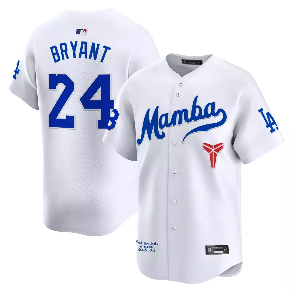 Bryant LA 24 Los Angeles Dodgers Jersey White Mamba Day Kobe Men Blue Stitched Vapor