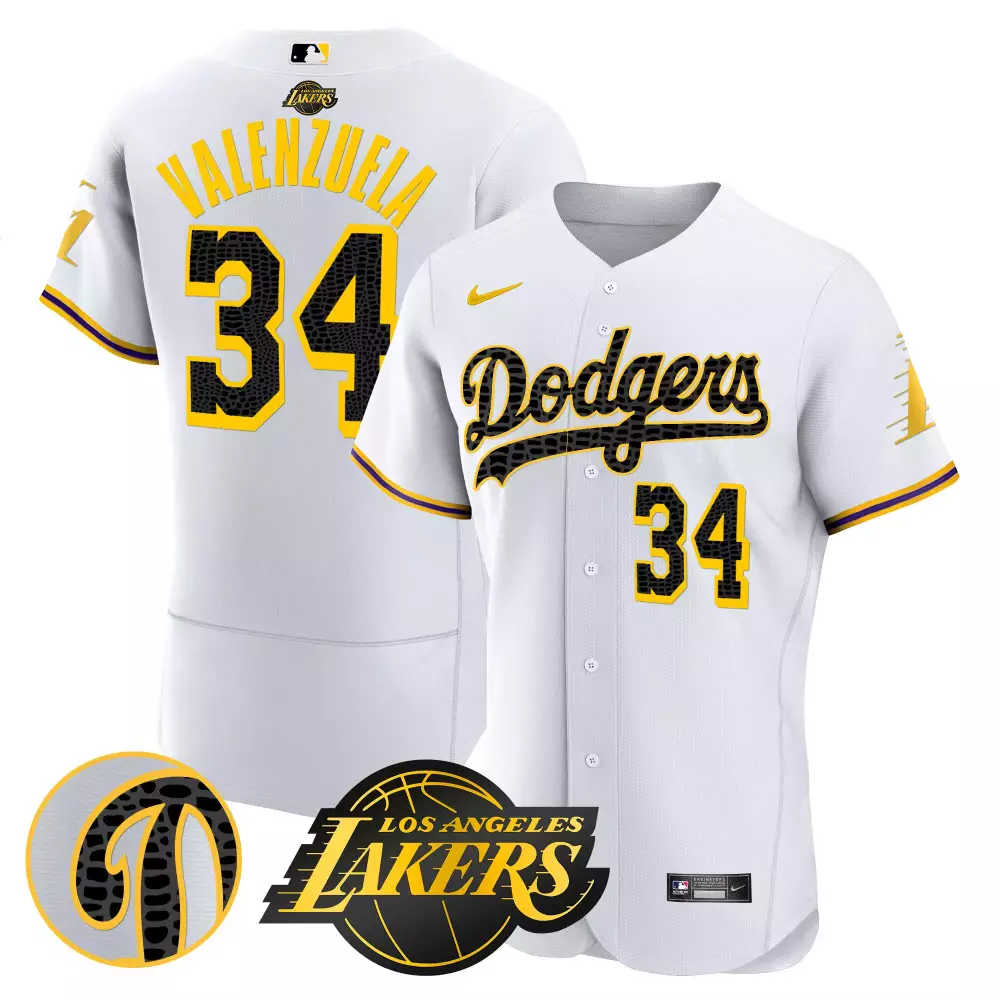 Fernando Valenzuela 34 Dodgers Jersey White City Connect 2023 Men Split Custom Design