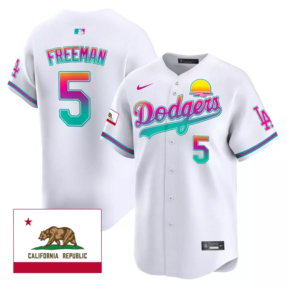 Freddie Freeman 5 Dodgers Jersey White City Connect California Republic 2023 MLB