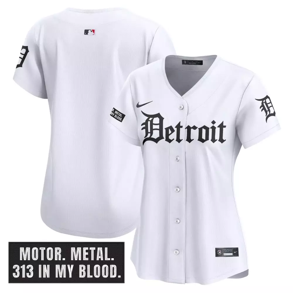 Custom Detroit Tigers Jersey White Women City Connect Black Vapor Premier Stitched