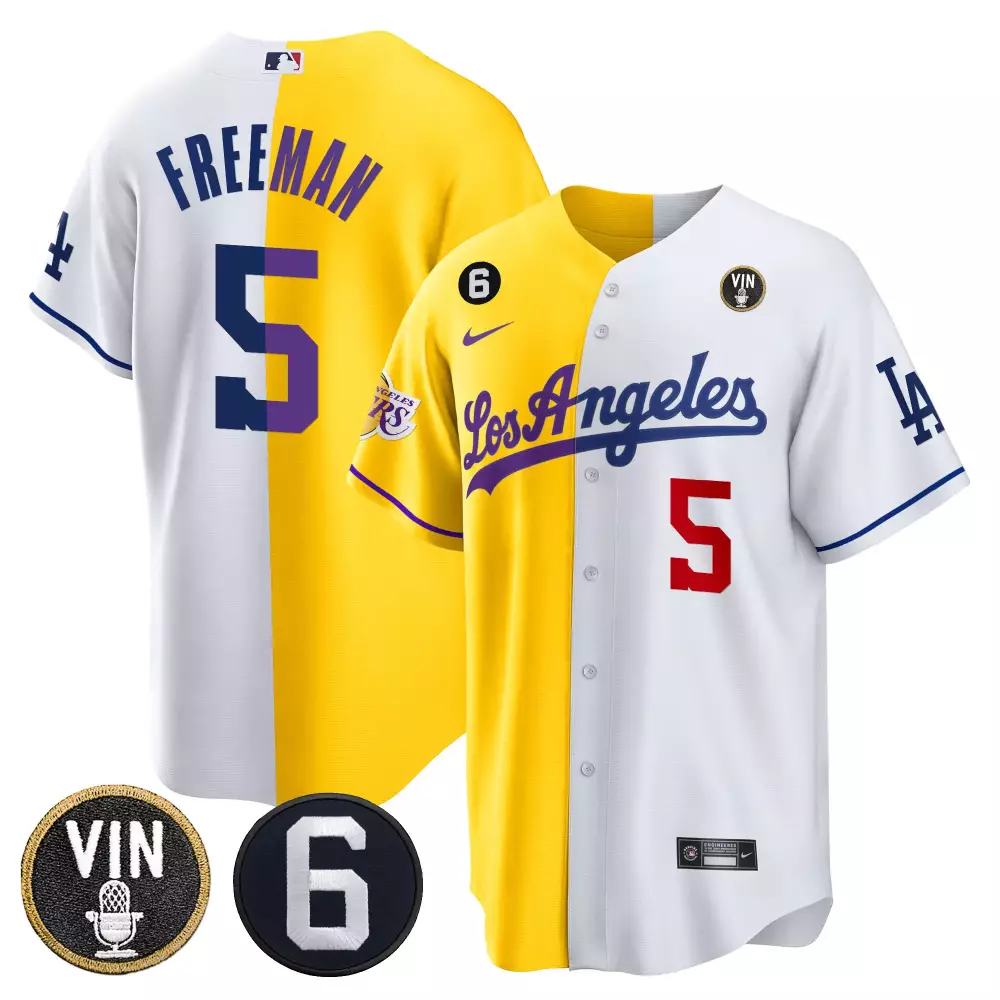 Freddie Freeman 5 Jersey White City Connect Los Angeles Dodgers Vin 2023 Men Split