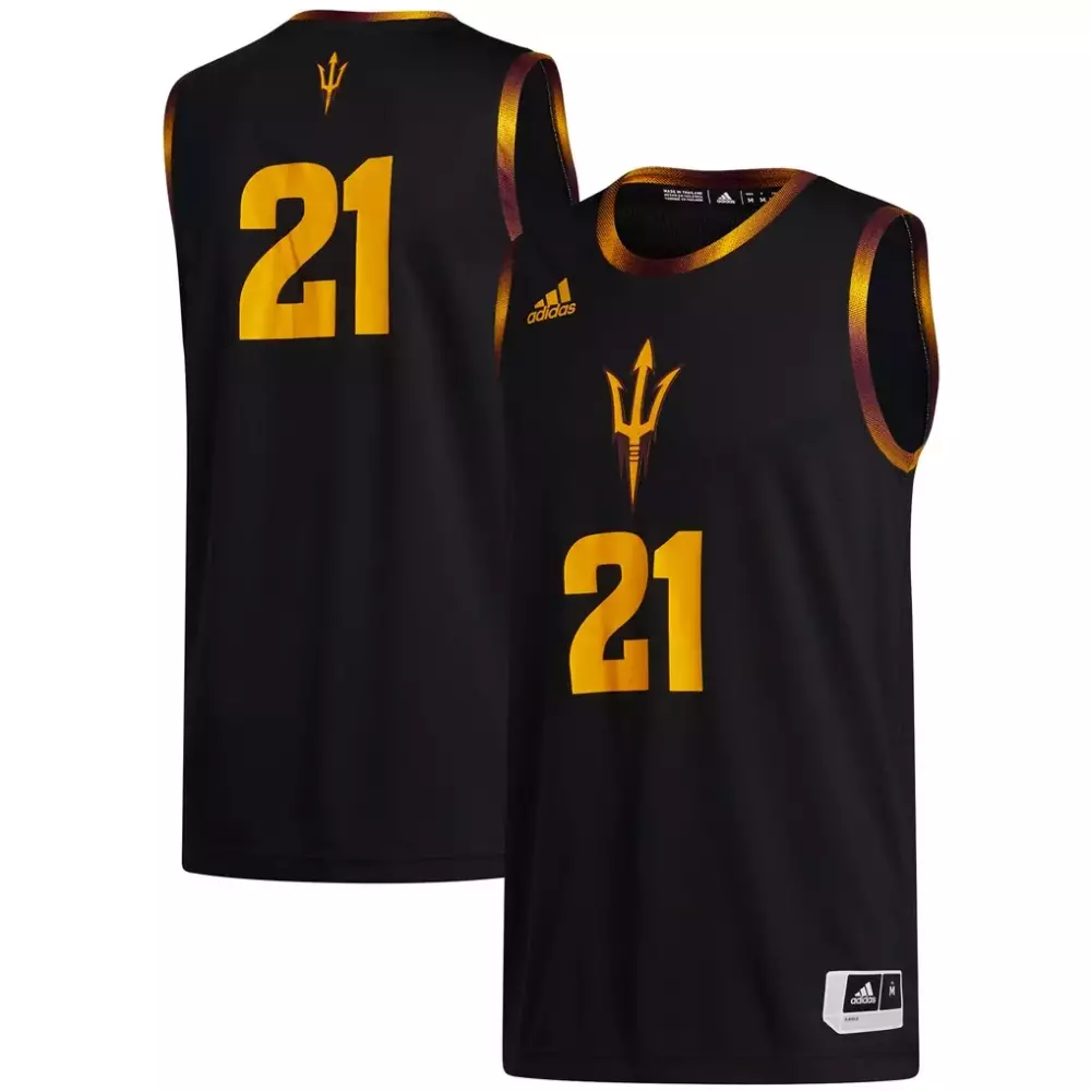 Arizona State Sun Devils 21 Jersey Black Men Maroon Gold Swingman