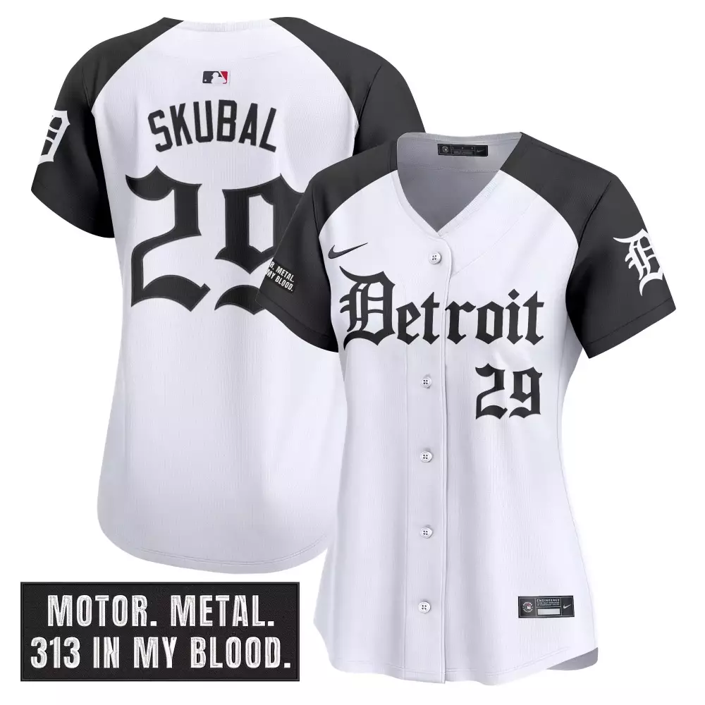 Tarik Skubal 29 Detroit Tigers Jersey White Men Black Vapor Stitched