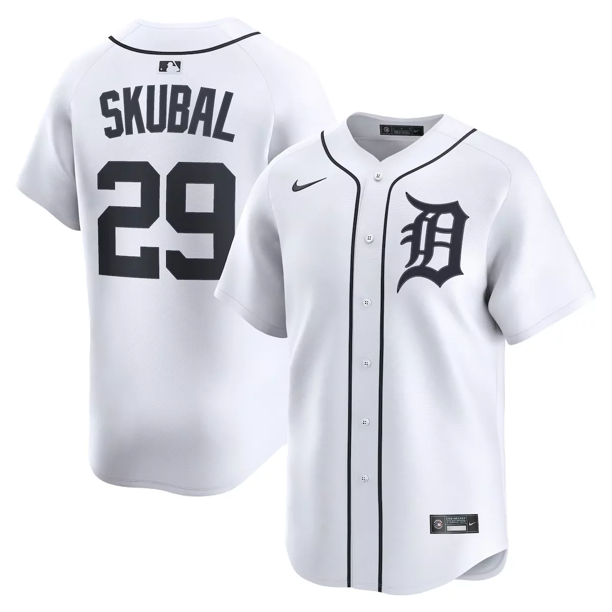 Tarik Skubal 29 Detroit Tigers Jersey White Men Black Home Limited