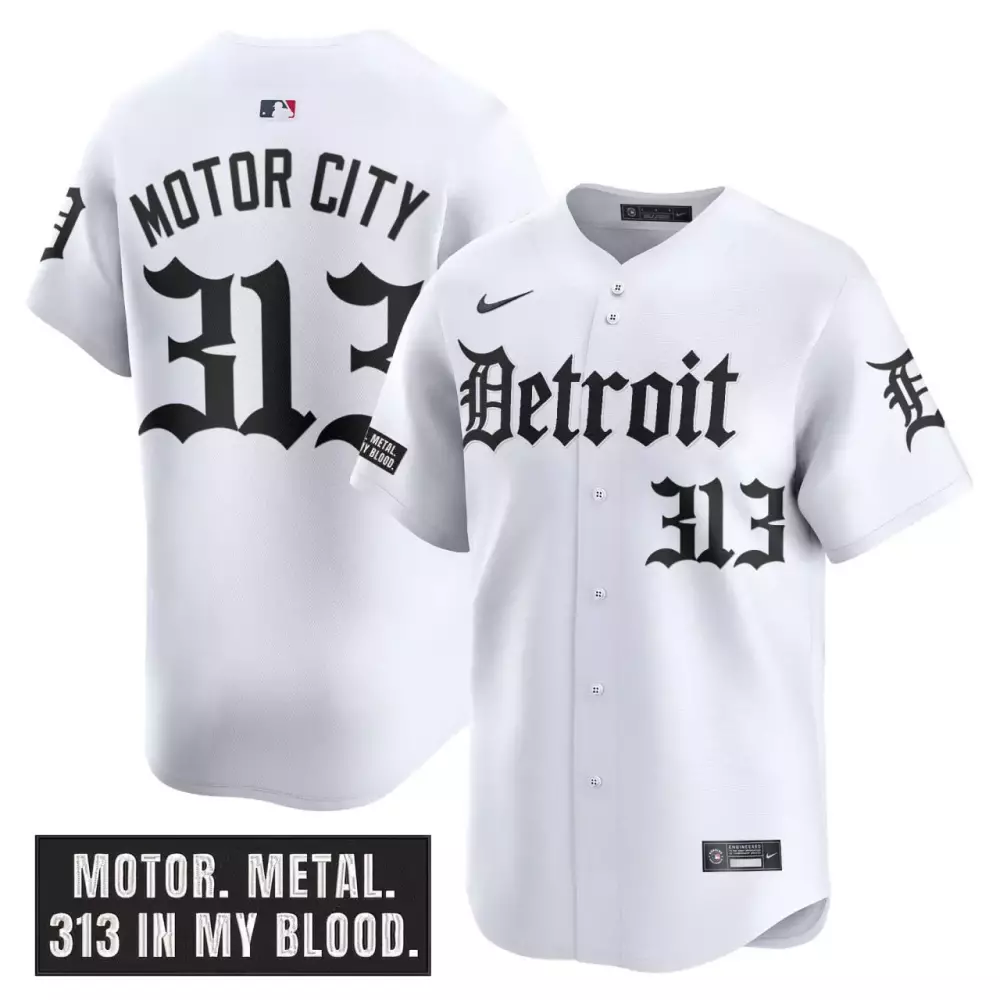 Custom Detroit Tigers Jersey White City Connect Men Black Stitched Vapor Limited