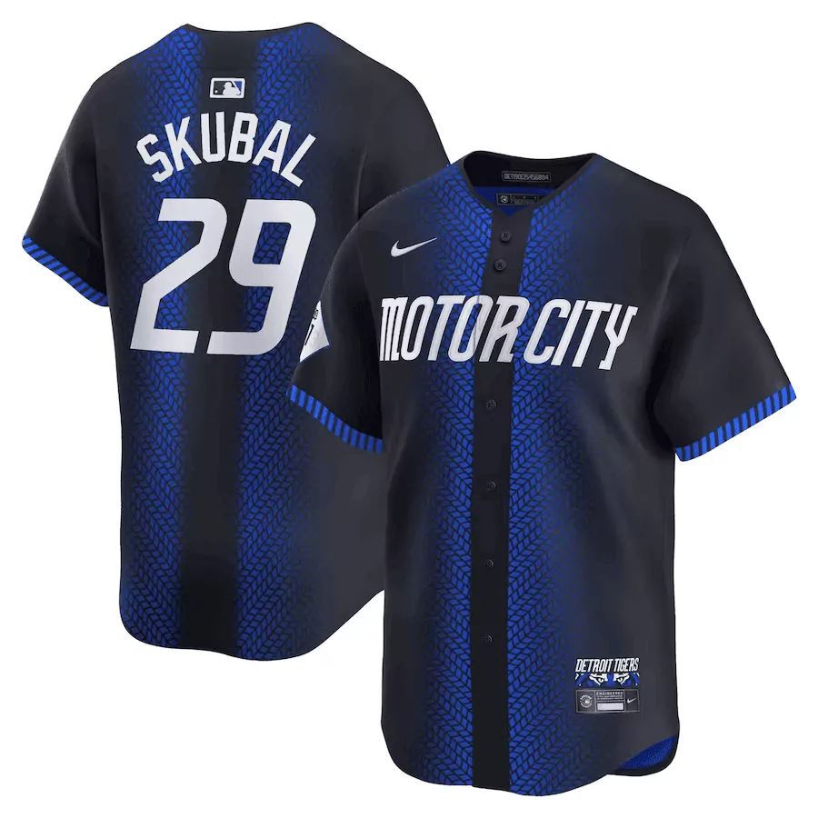 Tarik Skubal 29 Detroit Tigers Jersey Black City Connect Men Custom Design Blue Vapor