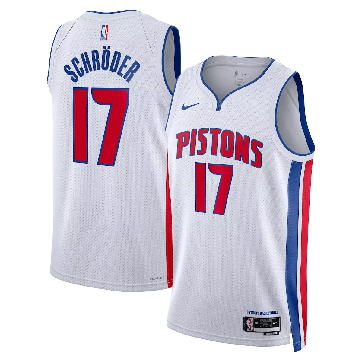 Dennis Schroder 17 Jersey White Detroit Pistons Men Red Blue Custom Unisex