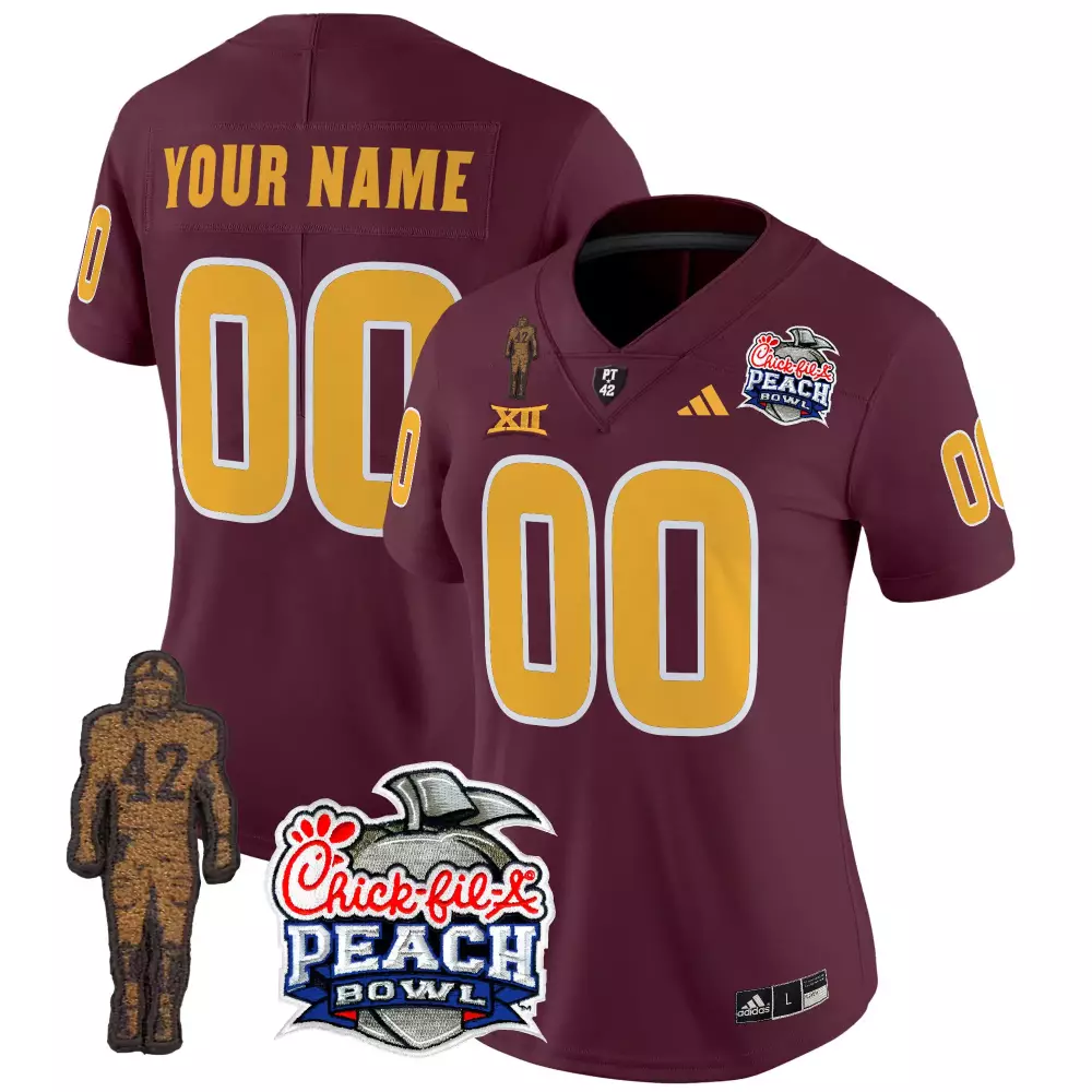 Custom Iowa State Cyclones Jersey Maroon Peach Bowl Chick-fil-a Big Men Gold All