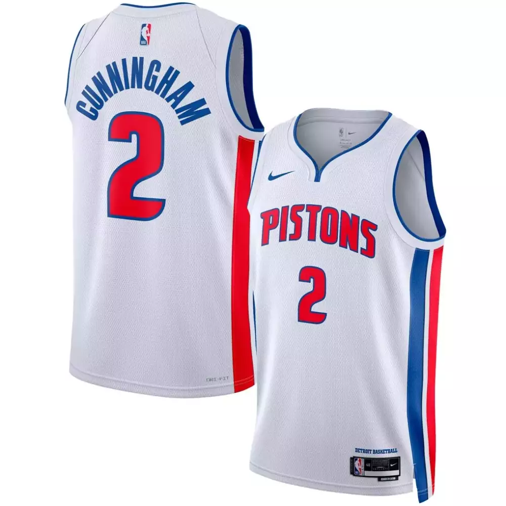 Cade Cunningham 2 Detroit Pistons Jersey White Men Swingman Red Blue Unisex