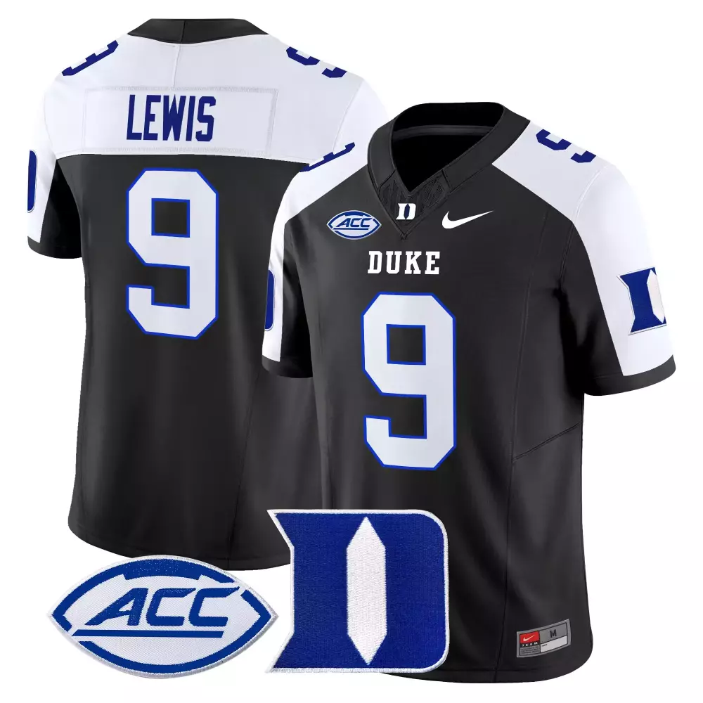 Lewis 9 Duke Jersey Black Men White Blue All Stitched