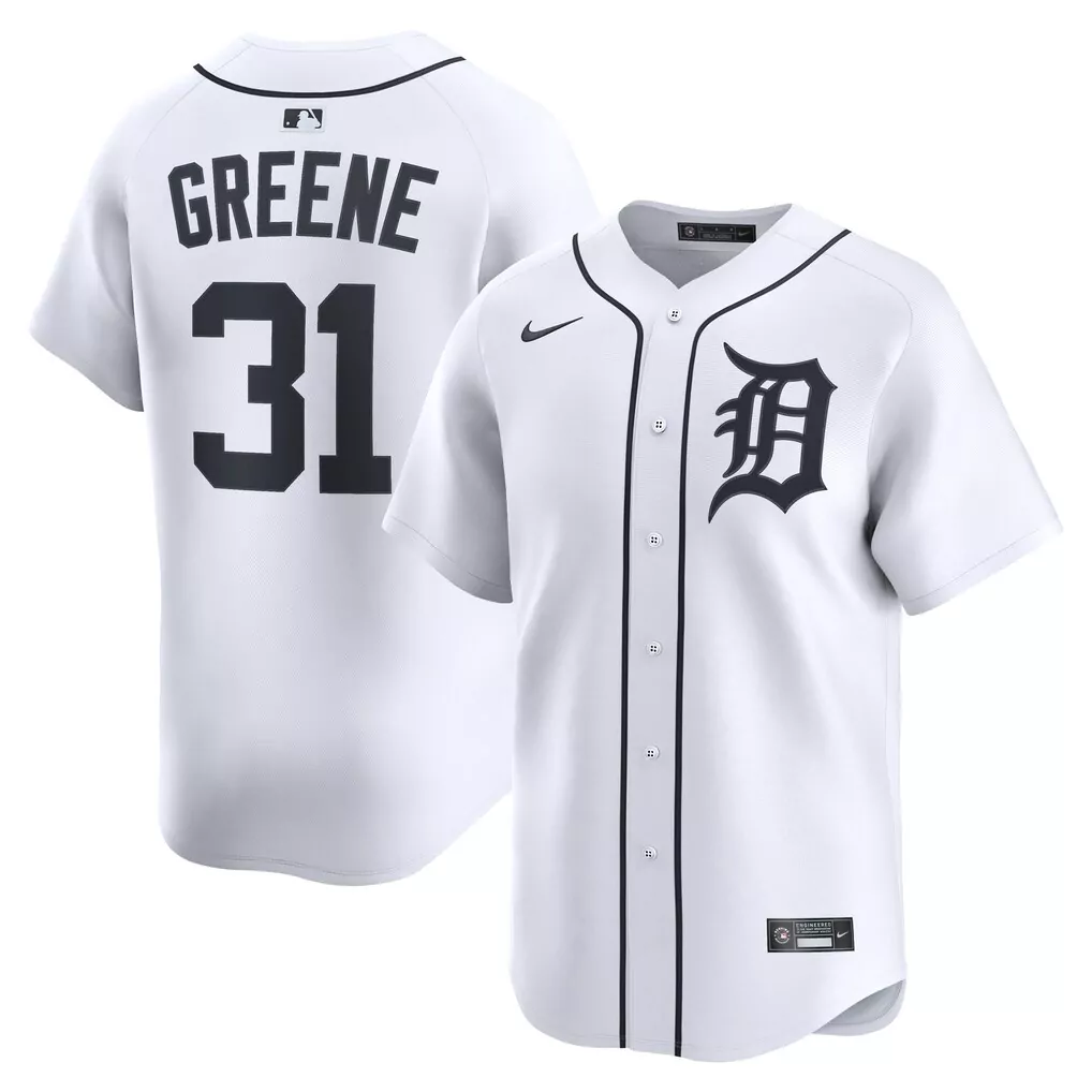 Riley Greene 31 Detroit Tigers Jersey White Men Black Home Limited