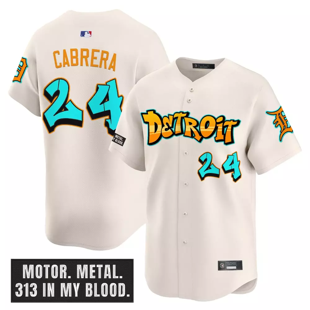 Skubal Graffiti 24 Detroit Tigers Jersey Cream Men Orange Aqua Vapor Stitched