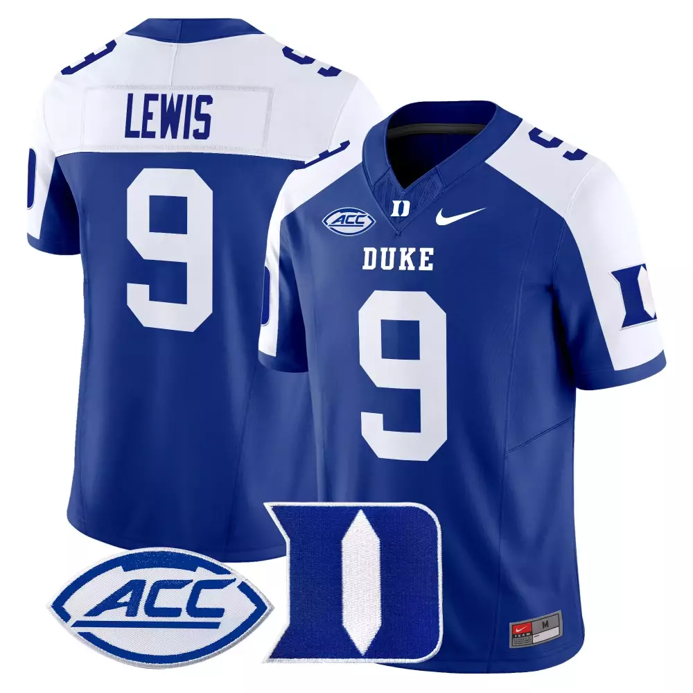 Lewis ACC 9 Duke Jersey Royal Blue Men White Vapor All Stitched