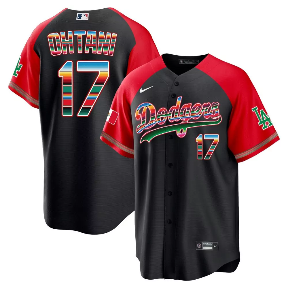 Shohei Ohtani 17 Dodgers Jersey Black Mexican Heritage Mexico Flag Men Split Custom Design