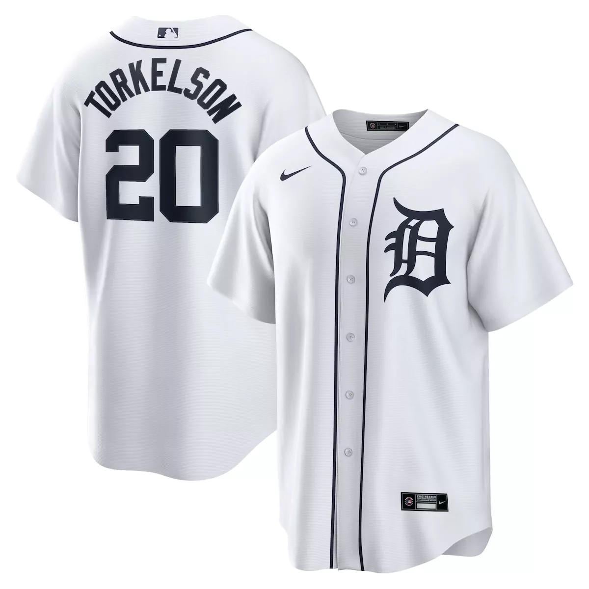 Spencer Torkelson 20 Jersey White Detroit Tigers Men Navy Blue Home