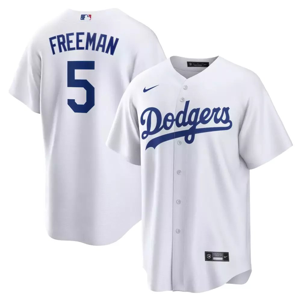 Freddie Freeman 5 Dodgers Jersey White Men Blue All Stitched Vapor