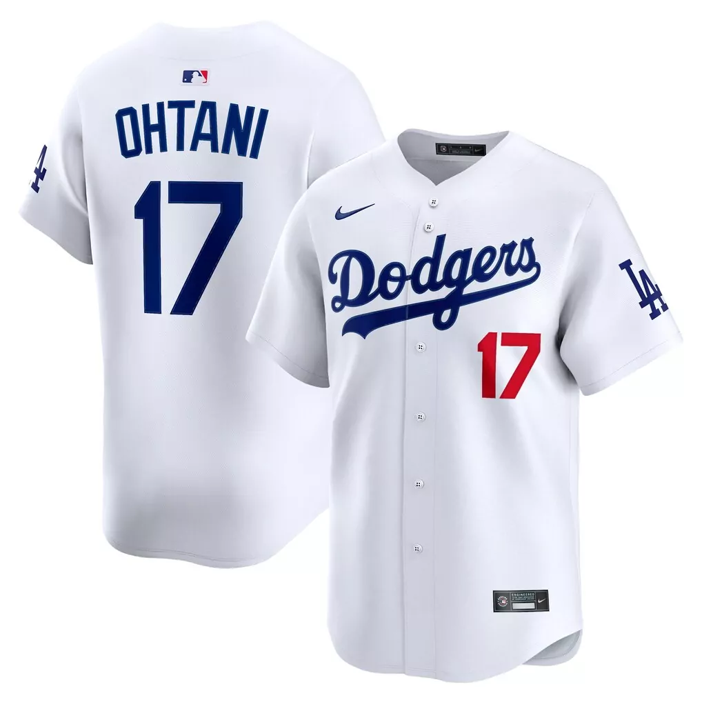 Shohei Ohtani 17 Dodgers Jersey White Men Blue Red Home Limited
