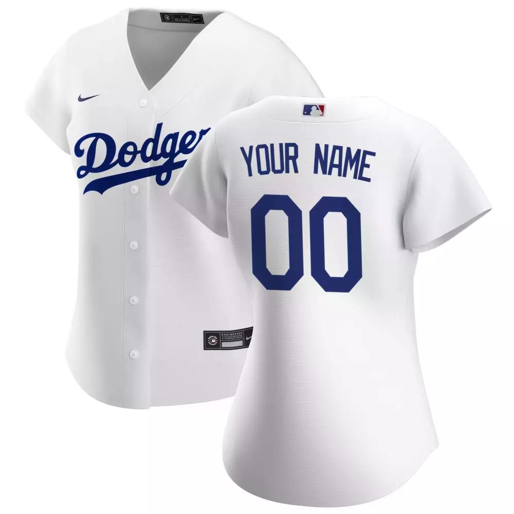 Custom Los Angeles Dodgers Jersey White Women Blue All Stitched Vapor