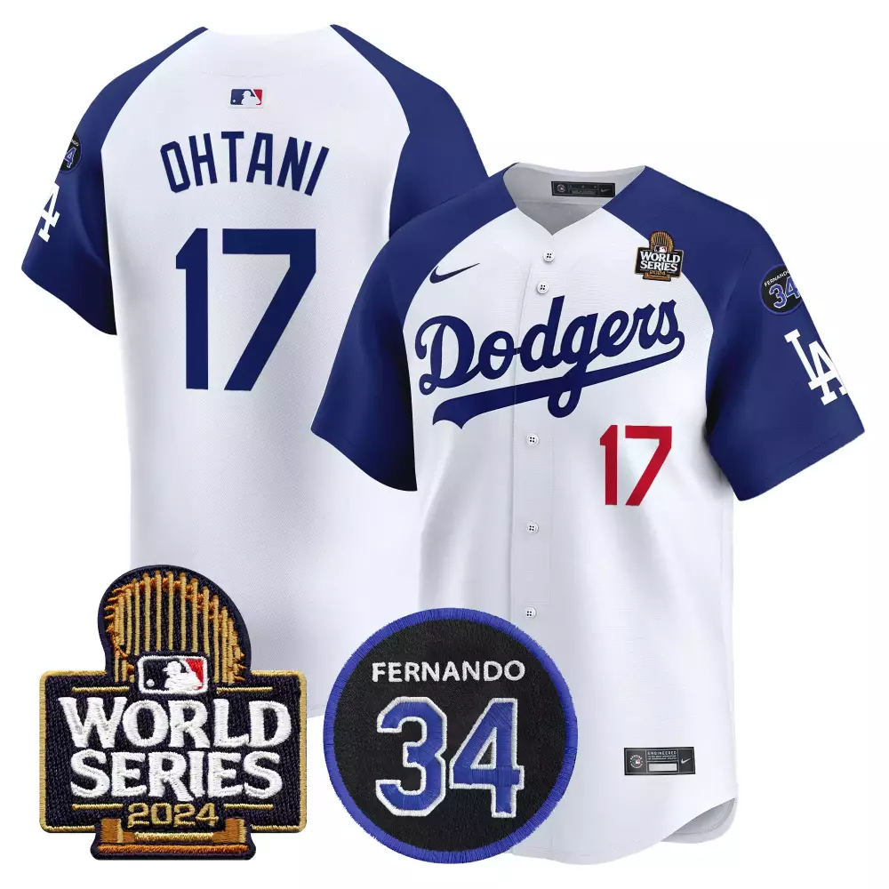Shohei Ohtani 17 Dodgers Jersey White World Series 2024 Fernando 34 Men Blue Alternate