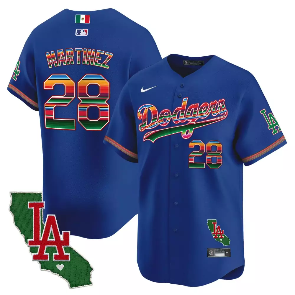 Jd Martinez 28 Dodgers Jersey Royal Blue City Connect California LA Men Custom Design