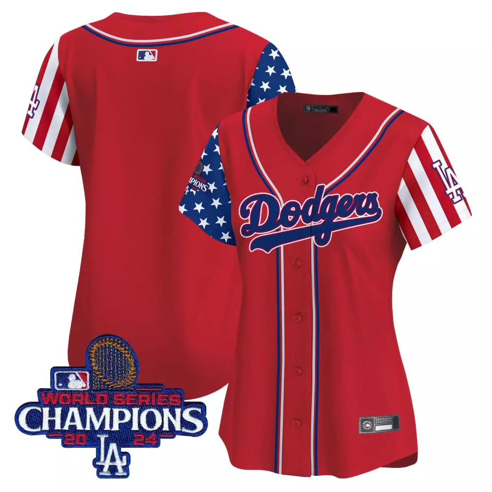 Mookie Betts Los Angeles Dodgers Jersey Red World Series Champions 2020 2024 Women