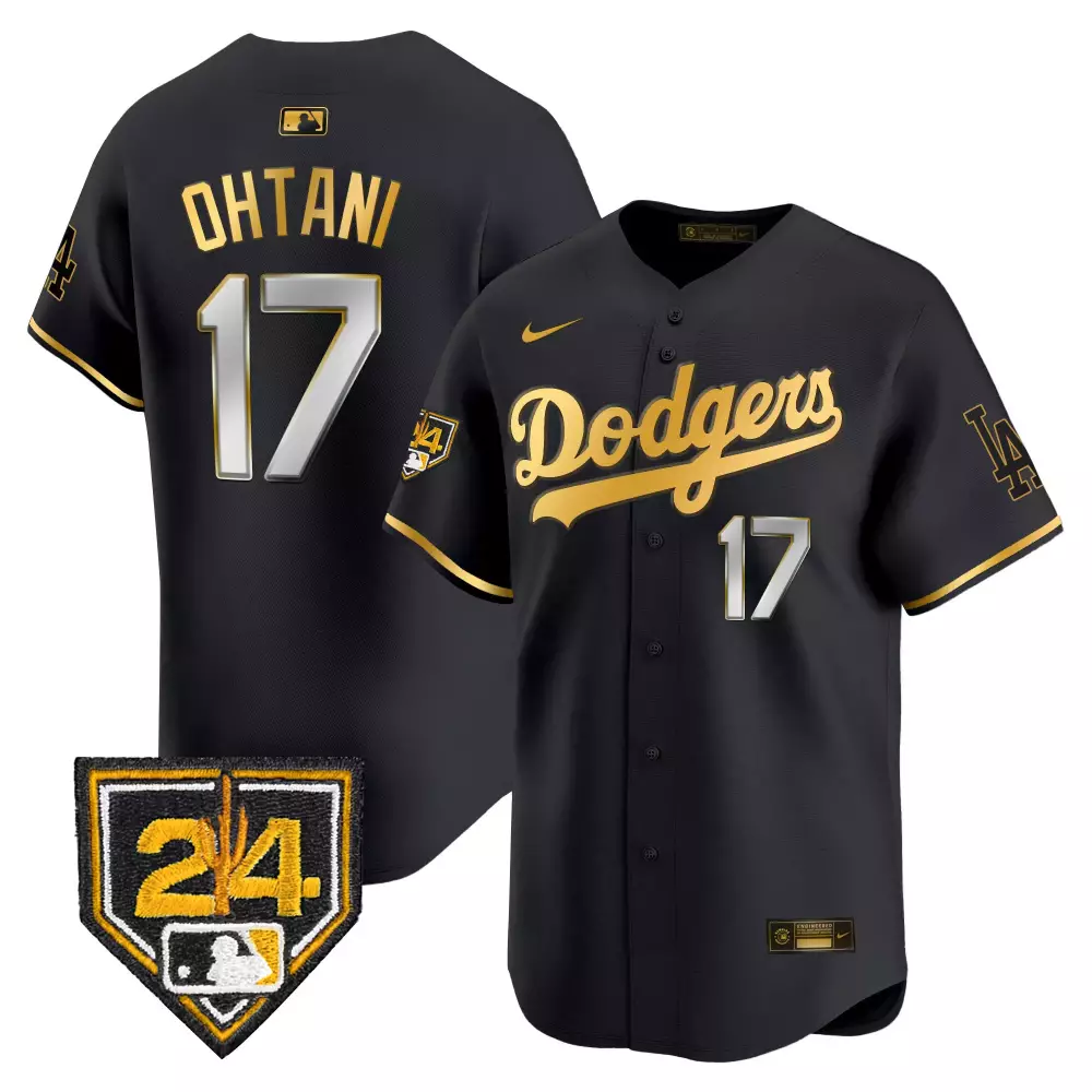 Shohei Ohtani 17 Dodgers Jersey Black City Connect Men Gold White Vapor Premier Limited