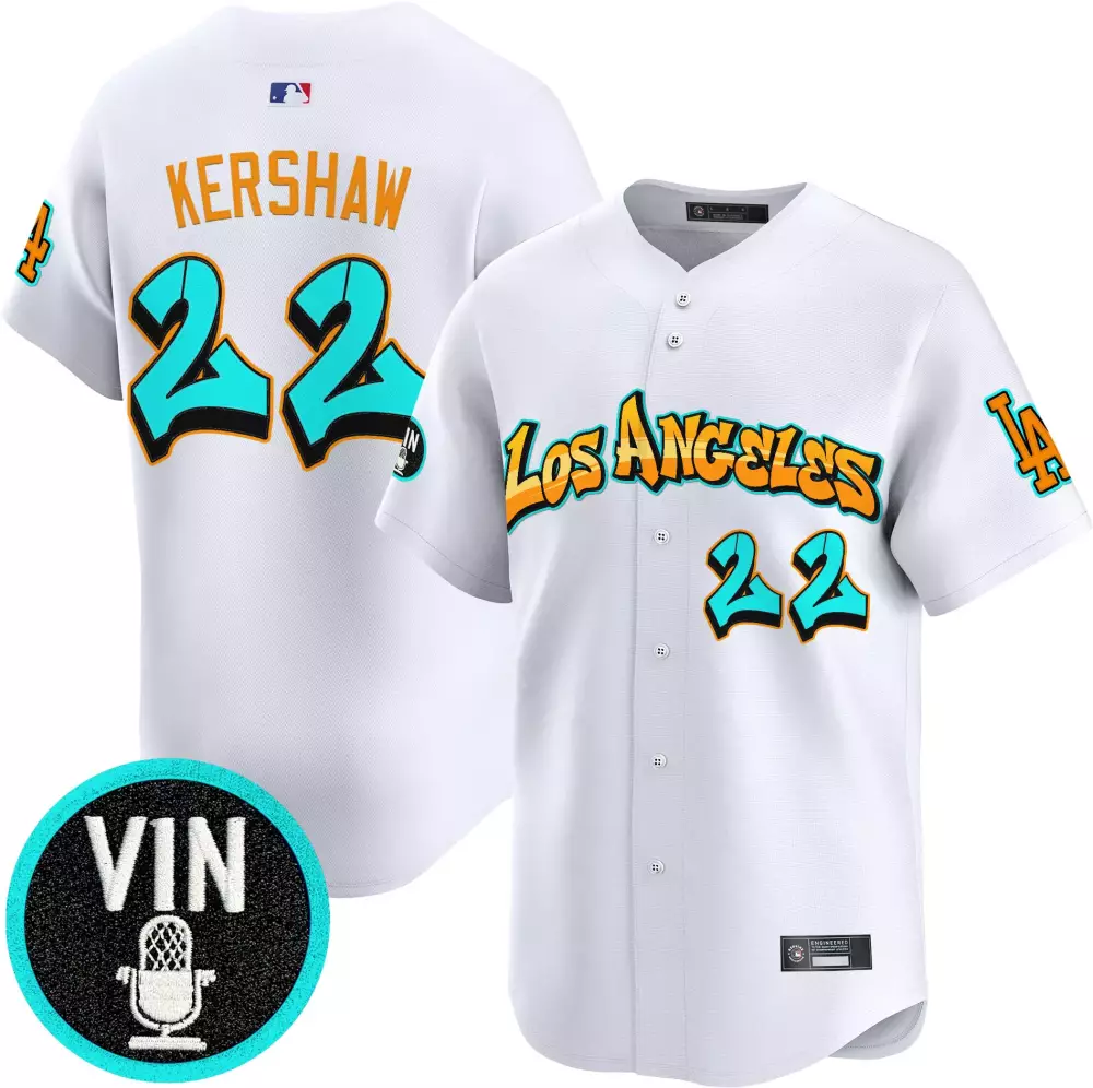 Bryant Vin 22 Los Angeles Dodgers Jersey White Orange Teal Black Vapor