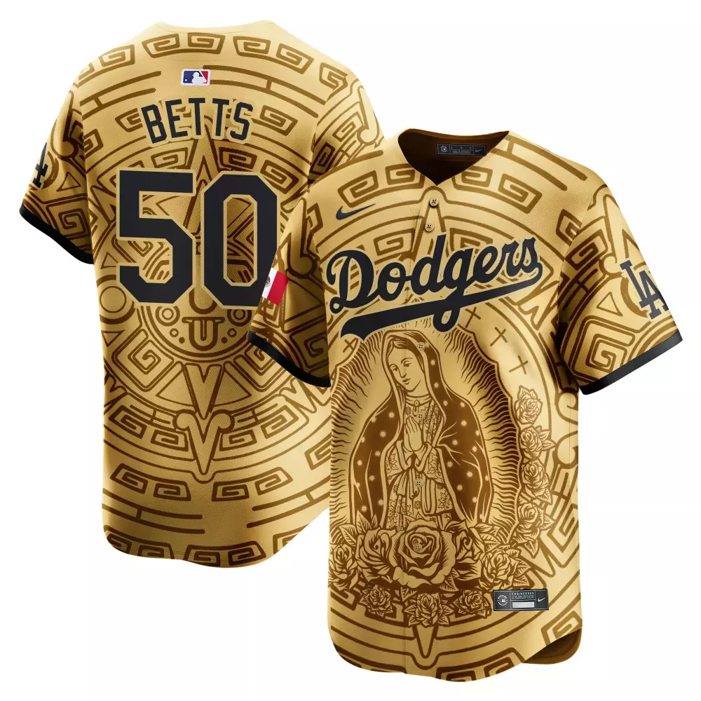 Mookie Betts 50 Dodgers Jersey Gold Mamba Day Men Alternate Custom Design Black Vapor