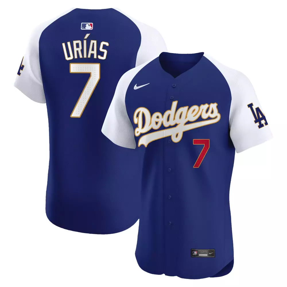 Julio Urias 7 Dodgers Jersey Blue Men White Red Alternate Premier Elite All Stitched