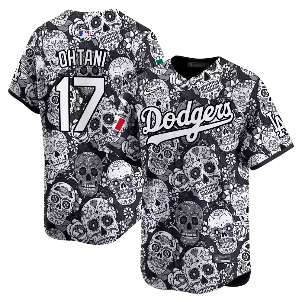 Shohei Ohtani 17 Dodgers Jersey Black Custom Design White Gray Vapor Premier Limited