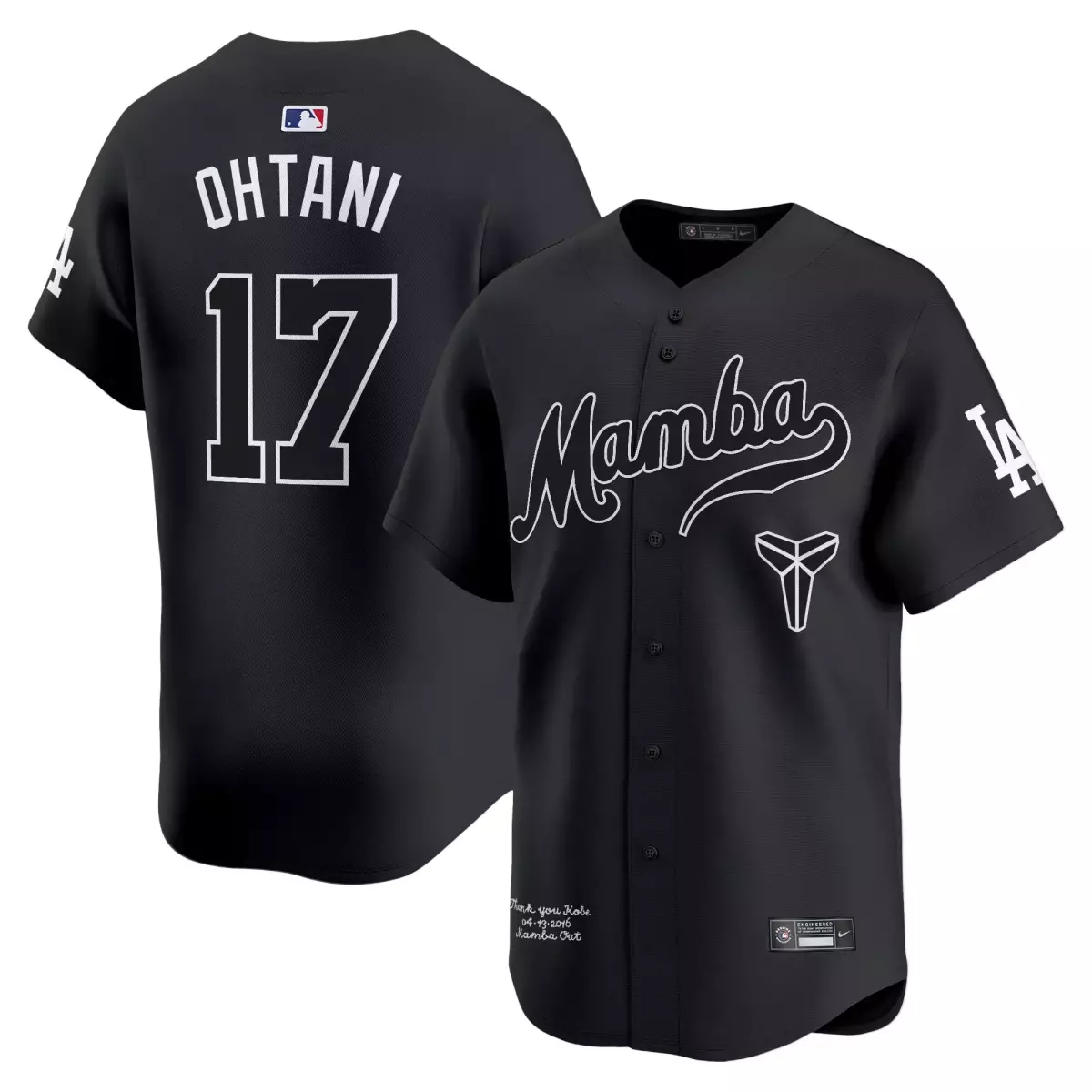 Shohei Ohtani 17 Jersey Black Mamba Day Los Angeles Dodgers Kobe Bryant Tribute 2023