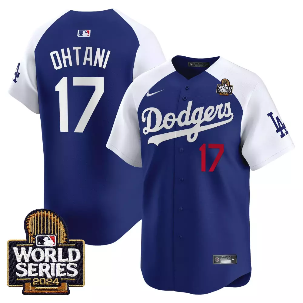 Shohei Ohtani 17 Dodgers Jersey Blue World Series 2024 Men White Red Alternate Vapor