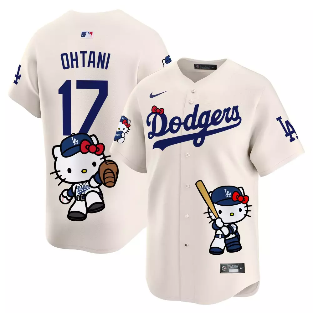 Shohei Ohtani 17 Jersey Cream Hello Kitty Los Angeles Dodgers 2024 Men Blue Red Unisex