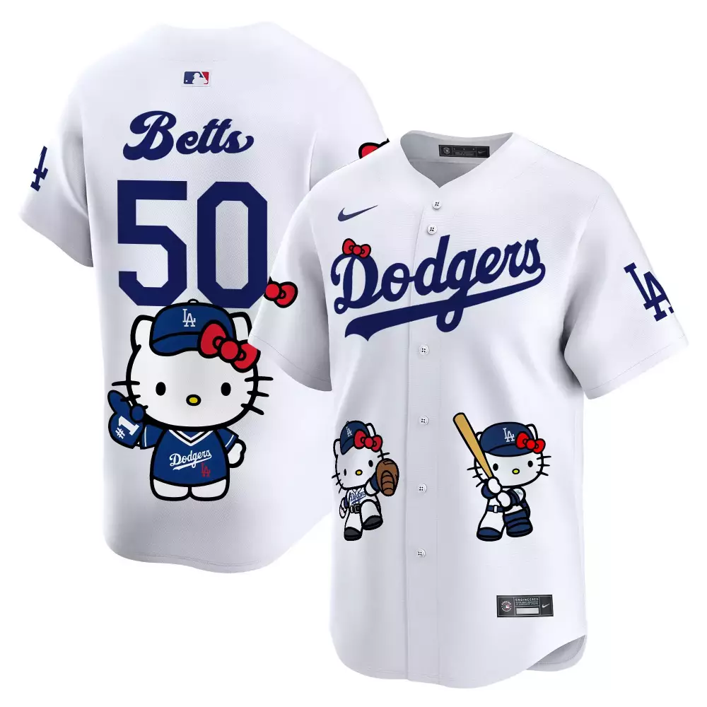Mookie Betts 50 Dodgers Jersey White Hello Kitty Men Blue Red Unisex Vapor Premier