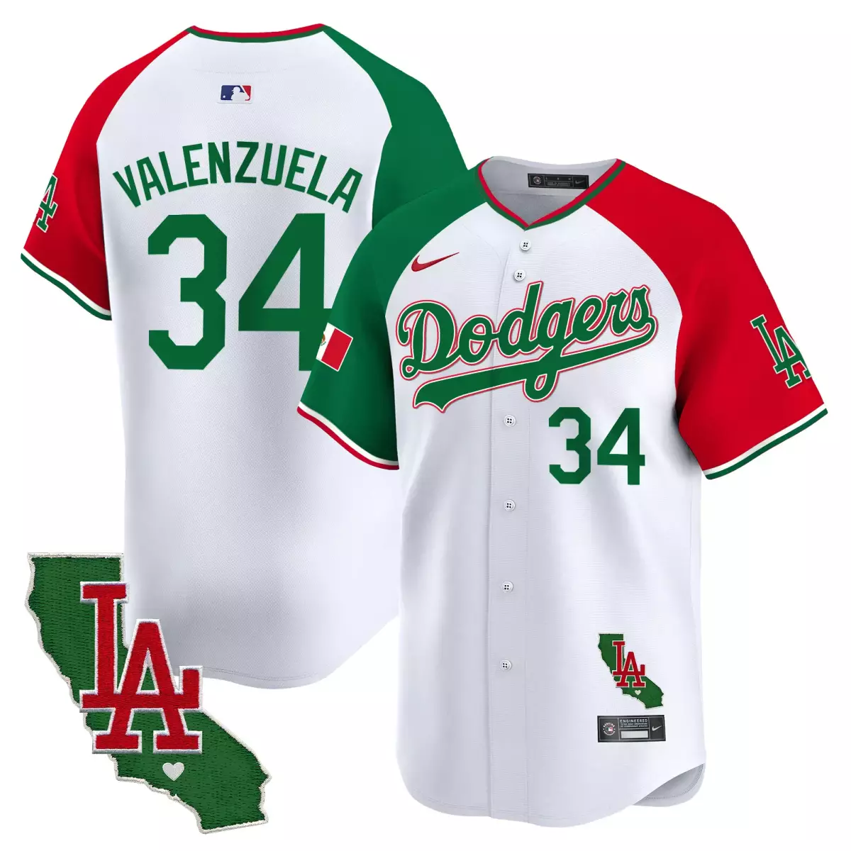Valenzuela Mexico 34 Dodgers Jersey White Mexican Heritage LA California 2023 Men