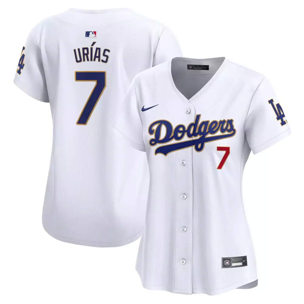 Ramón Urías 7 Dodgers Jersey White Women Blue Red Vapor Premier Limited All Stitched