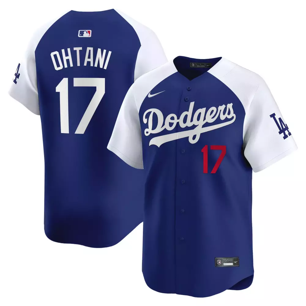 Shohei Ohtani 17 Dodgers Jersey Royal Blue Men White Alternate Vapor Premier Limited
