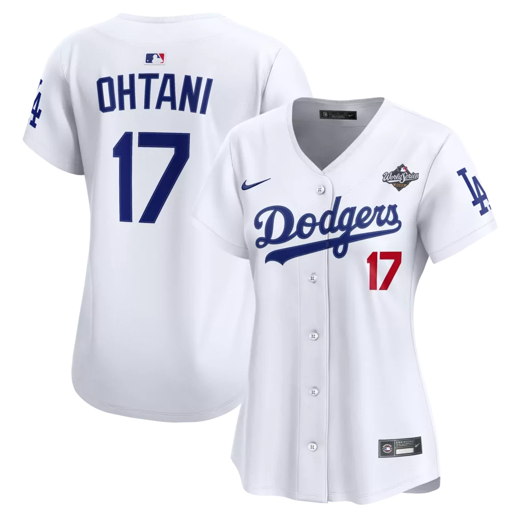 Shohei Ohtani 17 Dodgers Jersey White World Series Men Blue Red Home Limited