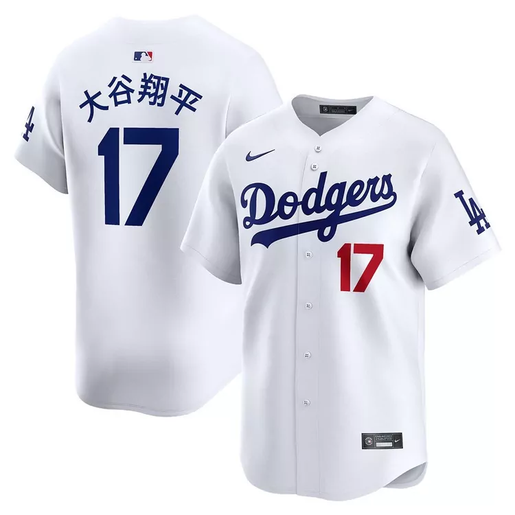 大谷翔平 17 Dodgers Jersey White Men Blue Red Limited All Stitched