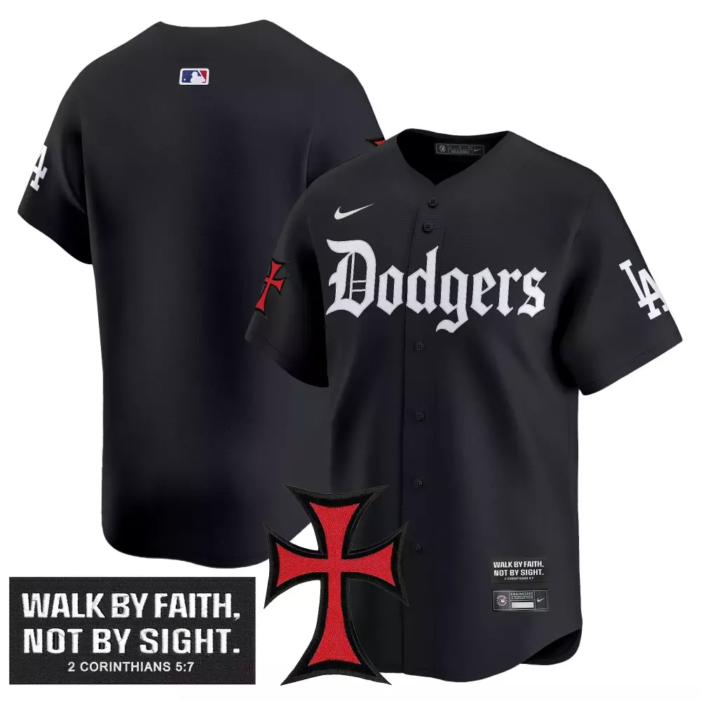 Mookie Betts Los Angeles Dodgers Jersey Black Walk By Faith Cross Not Sight Men White