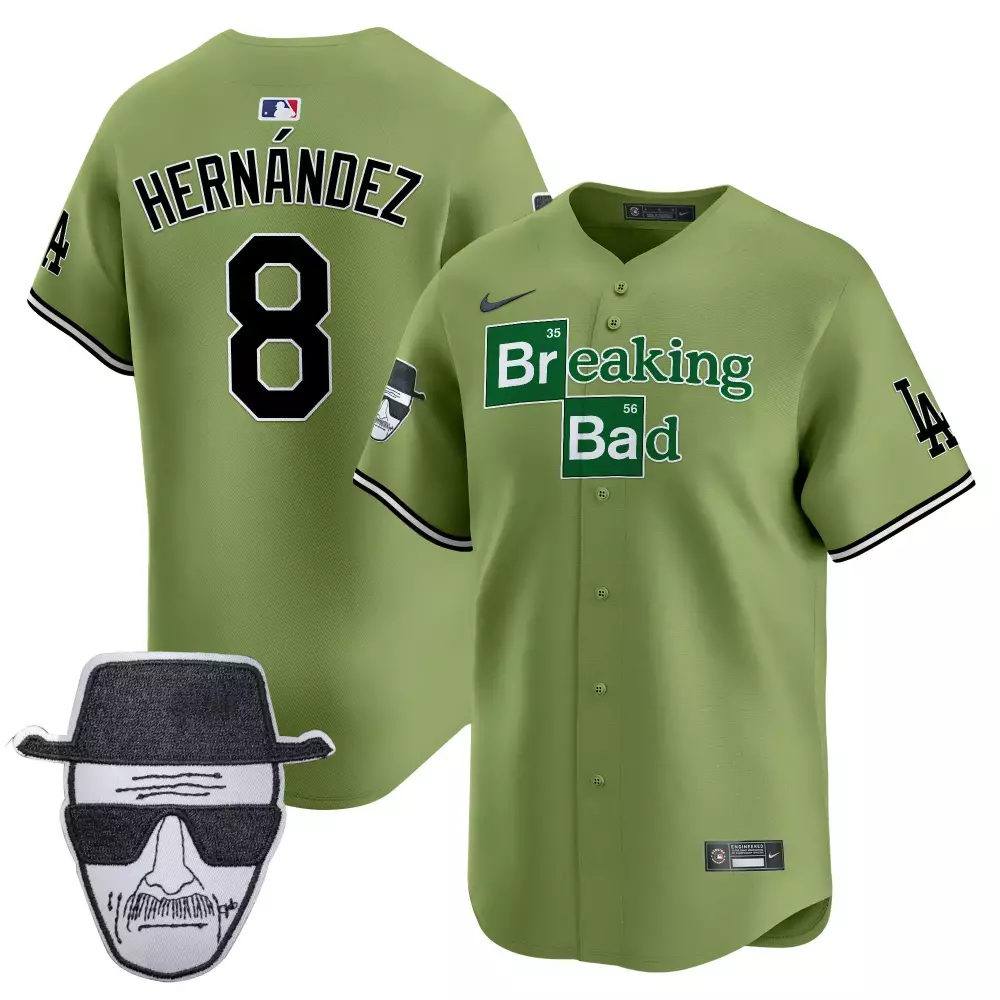Kike Hernandez 8 Jersey Green Breaking Bad Los Angeles Dodgers Walter White Heisenberg