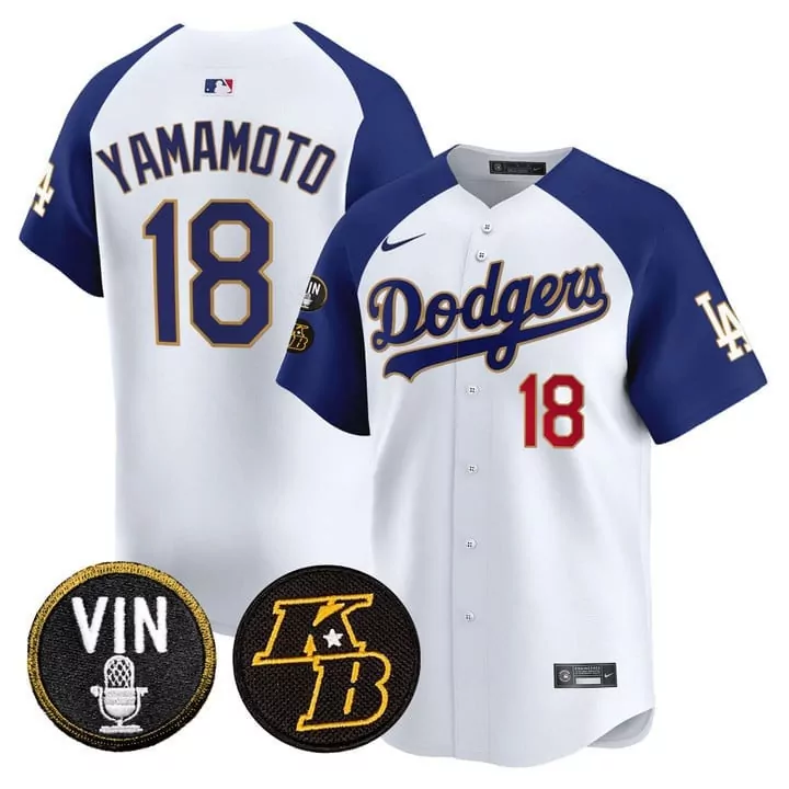 Bryant Vin 18 Dodgers Jersey White City Connect LA Lb 2023 Men Royal Blue Red Alternate