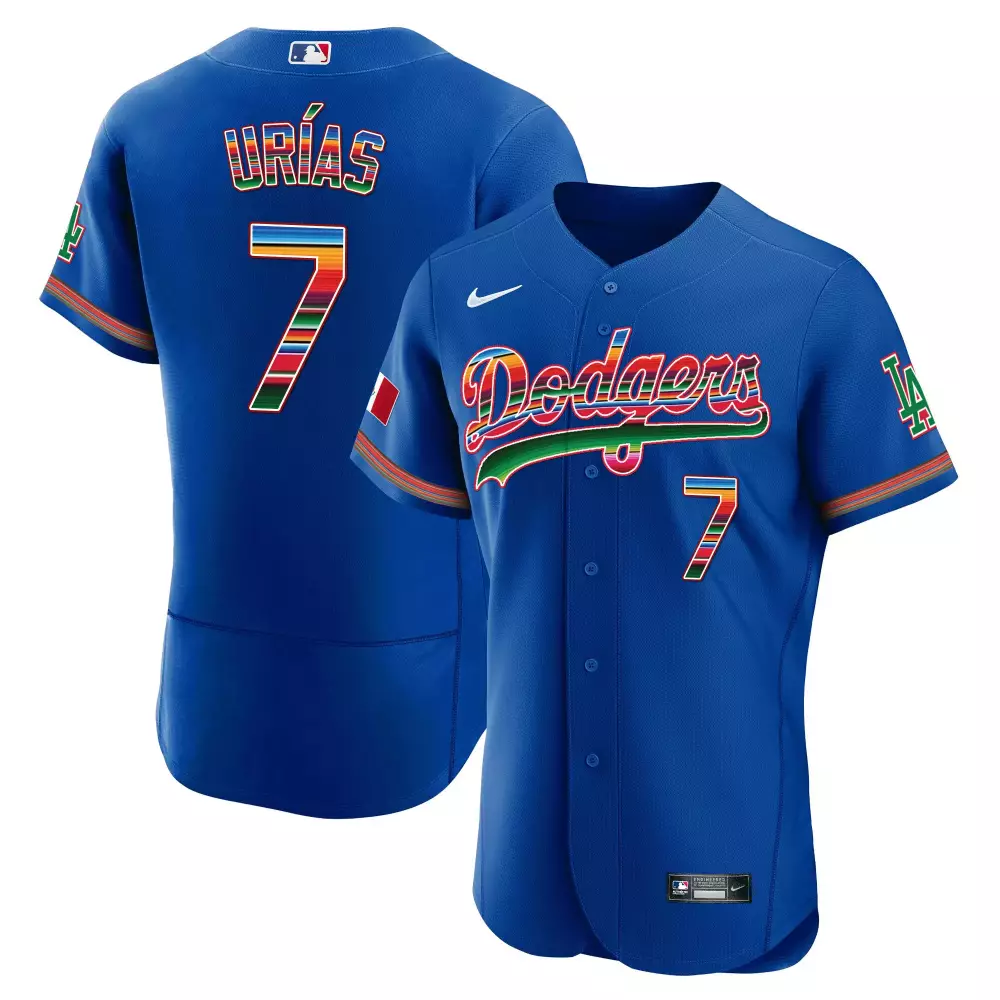 Julio Urias 7 Dodgers Jersey Blue Men Custom Design Red Green Yellow White Black
