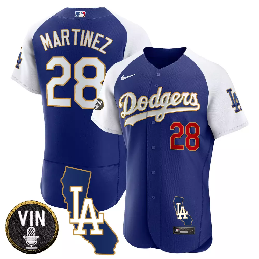 Jd Martinez 28 Dodgers Jersey Royal Blue City Connect Vin LA State Men Alternate